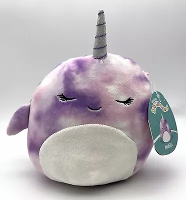 NWT Squishmallows “Nabila” The Purple Tie Dye Narwhal 8” Plush Toy • $12.99