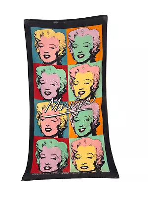 Vintage 80s Marilyn Monroe Andy Warhol Face Art Print Beach Towel- 58”x29” • $125