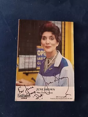 JUNE BROWN *Dot Cotton* EASTENDERS HAND SIGNED AUTOGRAPH FAN CAST PHOTO CARD • £10