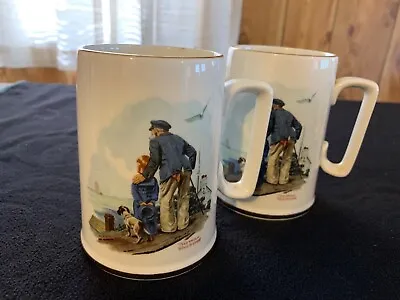 Norman Rockwell Museum Mugs-Looking Out To Sea-1985-Set Of 2 • $7.99