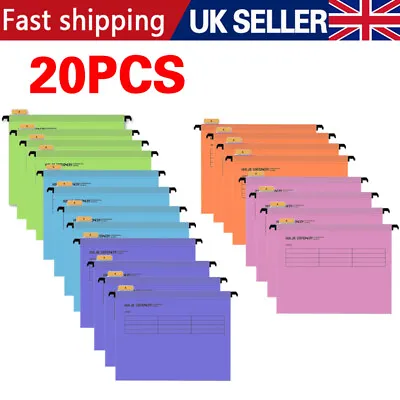 20PCS A4 Suspension Files With Tabs And Card Inserts For Filing Cabinets Hanging • £14.99