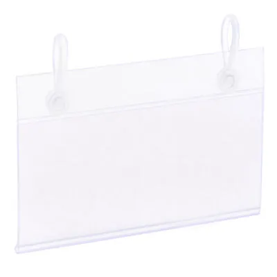 Label Holder With Hanging Buckle 90x55mm Clear Plastic For Wire Shelf 25pcs • £11.56