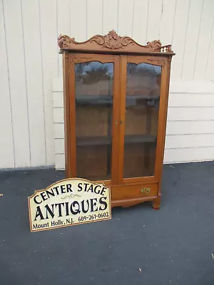 63866 Antique Victorian Oak Bookcase Curio • $775