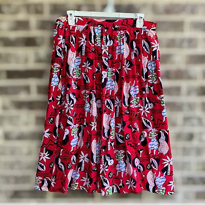 Laura And Jayne Women's Midi Skirt Side Button Up Closure Red Size 18 • $12.99