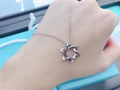 £0.99 • Buy Tiffany & Co.Star Of David Pendant Elsa Peretti 925 Sterling Silver Necklace