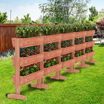 Vertical Raised Garden Bed Elevated Wood Horticulture Planter Box Stand W/ Legs • $48.90