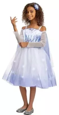 Disney Frozen Elsa Pretend Play Dress Up Light Up Halloween Costume Small 4-6X • $22.49