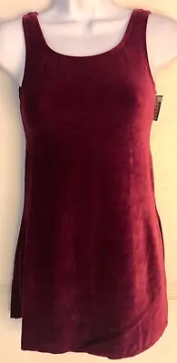 Gk Wine Velvet Figure Skate Ladies Small Slvls A-line Dress Leotard Liner As Nwt • $43.48