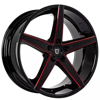 20  Lexani Wheels R-Four Gloss Black With Red Accents Rims • $1739