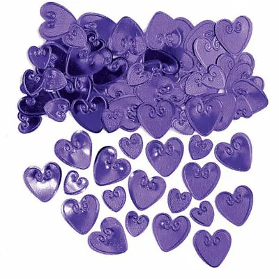 £2.25 • Buy PURPLE Loving HEARTS Table Confetti Purple Party Table Decorations