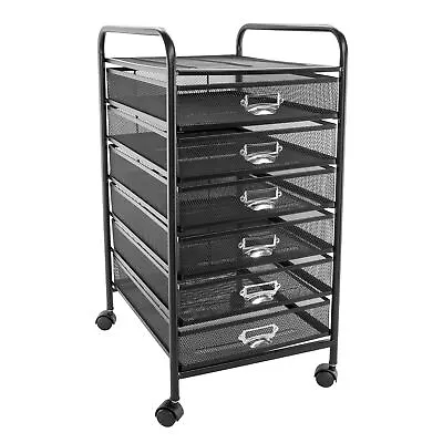 £49.99 • Buy Osco WMCART6-BLK Wire Mesh 6 Drawer Cart - Black