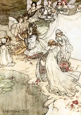 Midsummer Nights Dream Wall Art Print Arthur Rackham Poster Wall Art Fairytale • £3.99