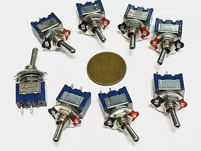 8 Pack Mini Toggle Switch Basic On/off MTS-101 2pin Spst Dc 6a 12v 125v 6mm B12 • $9.85