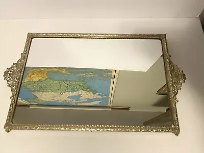 Vintage Mirrored Footed Vanity Tray 14  By 8 1/4  VGC • $25.20