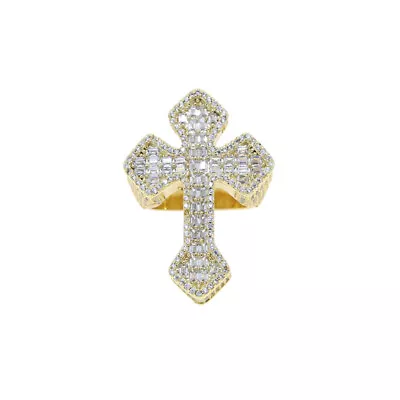 14K Gold Cross Type Moissanite Ring Simplicity HipHop Individuality Fashion Gift • $56.99