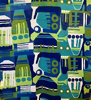 RARE Vintage EVERFAST BARK CLOTH Mid Century Modern Abstract Print Fabric TRV006 • $69.97