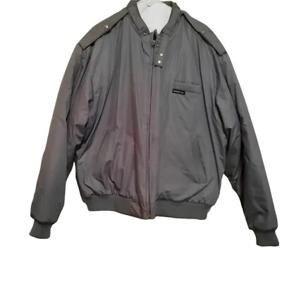 Members Only Jacket Gray Cafe Racer Bomber Style Classic Size Mens Large • $35