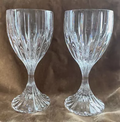 Mikasa ~  Park Lane  ~ Set Of 2 Crystal 6-3/8  Wine Goblets ~ Mint Condition • $40