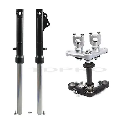 Front Forks Shock Triple Clamp Kit Mini Pit Dirt Bike For 10  Wheel CRF50 SSR110 • $115.46