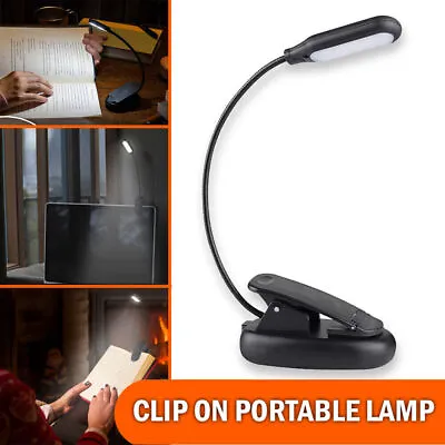 Portable LED Clip On Lamp Light For Book Reading Music Stand Light Rechargeable • $10.99