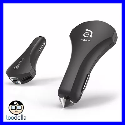 $34.90 • Buy Adam Elements CASA CO3 Dual USB And USB Type-C Car Charger - 5V/3A, Black