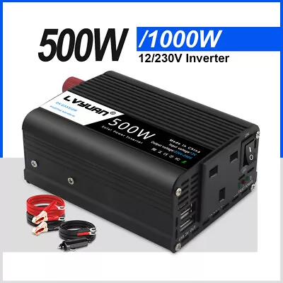 £25.99 • Buy Power Inverter 12V To 230V 240V 500W 1000W RV Converter Caravan USB Camping