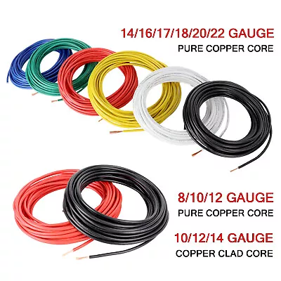 High Temp Automotive Primary Wire Harness Pure Copper Power Wiring Gauge AWG Lot • $14.99