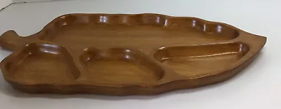Carved Sweet Pecan Wood Tray By Overton Michigan USA Appetizers Nuts Candy • $25