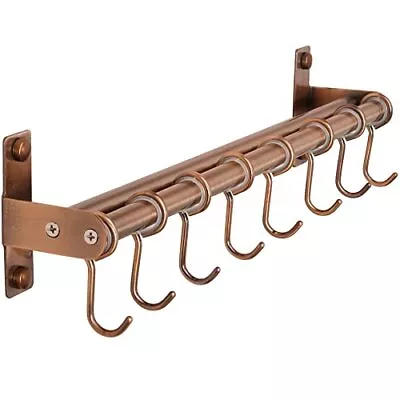 Pot Rack - Pots And Pans Hanging Rack Rail With 8 Hooks Double Bars Pot Hange... • $25.73