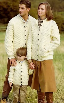 0086 Family Cardigans Aran 28-52  - Vintage Knitting Pattern Reprint • £3.49