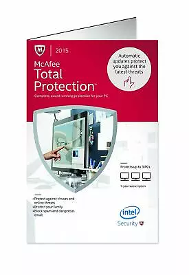 McAfee 2015 Total Protection Protege Hasta 3 PC TPM15LMB3RAA En Español • $14.99