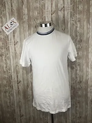 Alex Shirt Mens Medium Tee White Short Sleeve Funnel Neck Undershirt Cotton N7 • $6.67