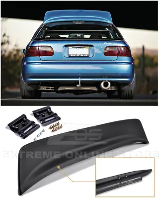 For 92-95 Honda Civic Hatchback BYS Style PRIMER BLACK Rear Roof Wing Spoiler • $89.98