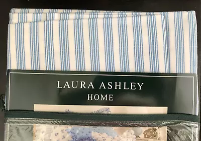 Laura Ashley VALANCE  Blue Shirting STRIPES ANNABELLE / EMILY ~  86x15 NEW • $16