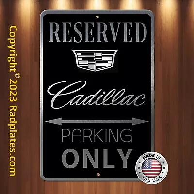 Cadillac Classy Parking Only 8 X12  Brushed Aluminum And Translucent Black Sign • $19.97