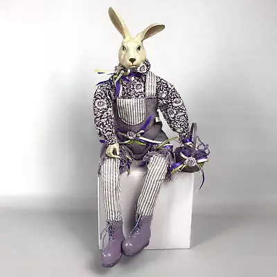 MARK ROBERTS Large Rabbit Easter Bunny Fairy Poseable 20  Doll Purple - FLAWS • $48