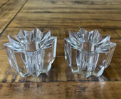 Mikasa Crystal Comet Candle Holders Pair Made In Austria Star Shape • $22