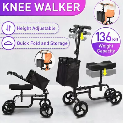 Knee Walker Scooter Mobility Alternative Crutches Wheelchair With Black Basket • $115.87