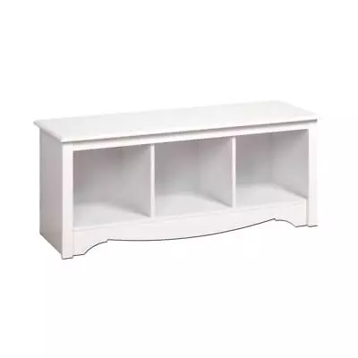 Prepac 3-Cube Organizer 15.75  X 48  X 20  Classic Sturdy Bench Top Wood White • $117.37