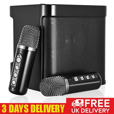 Karaoke Machine Portable Karaoke System With 2 Wireless Microphone For Party HOT • £31.89