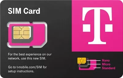 T-MOBILE TRIO SIM Card Triple Cut MINI + MICRO + NANO • GSM 5G 4G LTE • $11.99