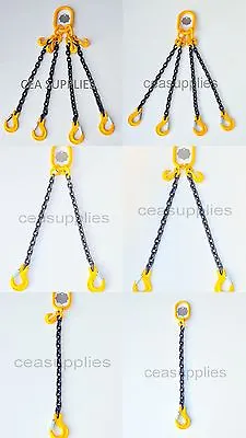 7mm 8mm 10mm 13mm Chain Sling 1 2 4 Leg Shortner Clevis Sling Hook  ID Lifting • £65