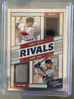 2019 Leather & Lumber Rivals Duo Relic Mookie Betts/Aaron Judge Sox Yankees /199 • $19.99