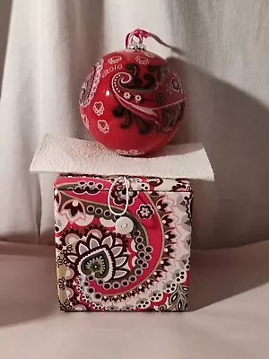 Vera Bradley Very Berry Paisley 2010 Christmas Ornament And Keepsake Box • $15.95