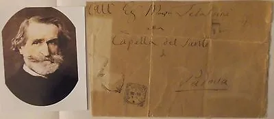 Composer GIUSEPPE VERDI - RARE Autographed Envelope To M°Tebaldini +Photo Signed • $2800