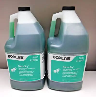 2 Ecolab 6110942 Rinse Dry High Performance Drying Agent 1 Gallon Each • $179.95