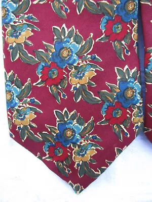 Brooks Brothers Makers Art Tie Floral Handprint Ancient Madder Style Vintage USA • $45
