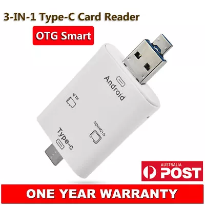 USB 3.1 Type-C 3-in-1 OTG Card Reader TF SD MS For Xiaomi Mi 5 4s 4c Mi Pad 2 AU • $13.86