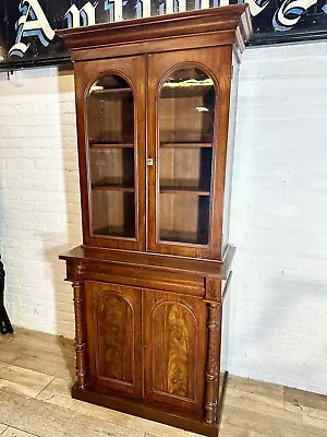 Antique Victorian Mahogany Bookcase Cabinet . Free Delivery Available • £285