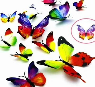 £2.99 • Buy 12 X 3D Butterfly Wall Stickers Home Decor Room Decoration Sticker Bedroom Girl